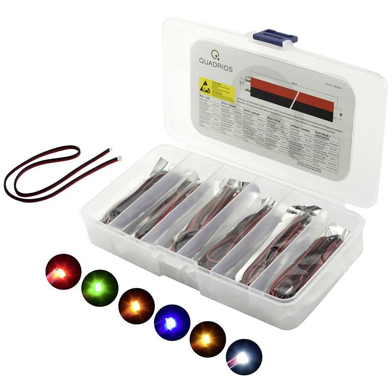 Foto van Quadrios led-assortiment rood, groen, geel, blauw, wit, amber 20 ma 3.0 v