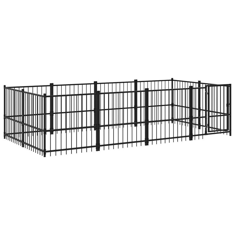 Foto van The living store hondenhok hondenkennel - 388x193.5x100 cm - stalen stangen - stevige constructie