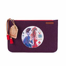 Foto van Biggdesign boze oog clutch dames - handtas - handtasje - portemonnee dames- 24 cm - paars