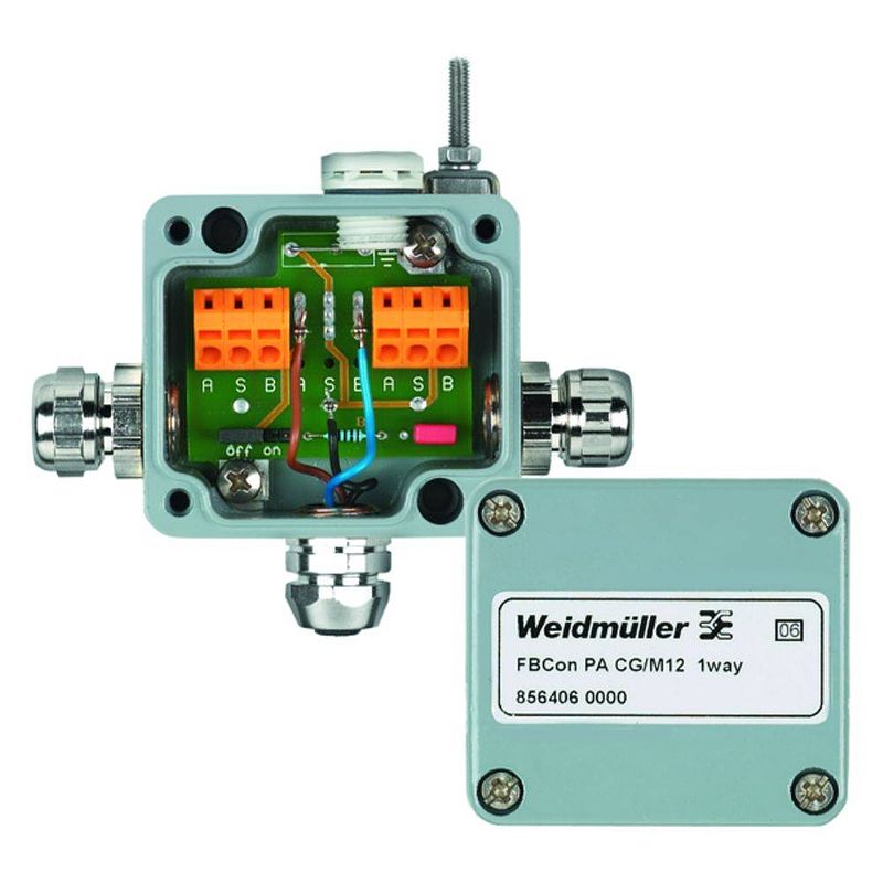 Foto van Weidmüller fbcon pa cg/m12 1way 8564060000 passieve sensor/actorbox profibus-pa standaardverdeler 1 stuk(s)