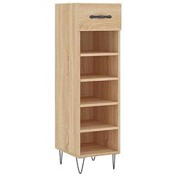 Foto van The living store schoenenkast sonoma eiken - 30 x 35 x 105 cm - duurzaam bewerkt hout