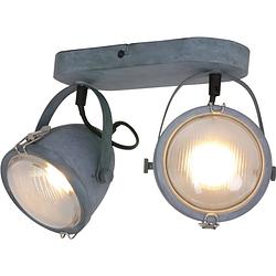 Foto van Lightning - industriele wandlamp 2-l spot medium - grijs