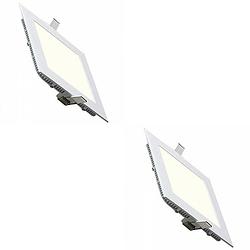 Foto van Led downlight slim - inbouw vierkant 3w - natuurlijk wit 4200k - mat wit aluminium - 89mm