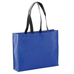 Foto van Draagtas/schoudertas/boodschappentas in de kleur blauw 40 x 32 x 11 cm - boodschappentassen