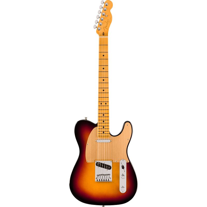 Foto van Fender american ultra ii telecaster mn ultraburst elektrische gitaar met koffer