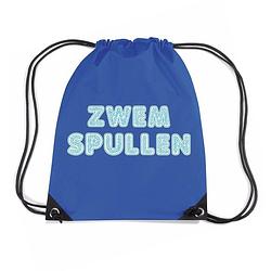 Foto van Blauw nylon rugzakje voor zwemles - gymtasje - zwemtasje
