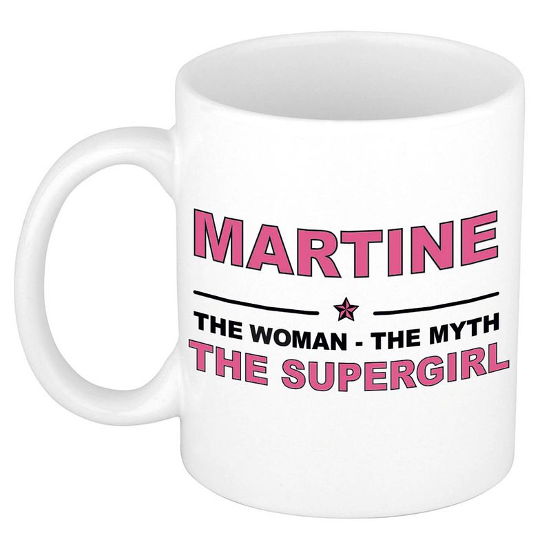 Foto van Martine the woman, the myth the supergirl cadeau koffie mok / thee beker 300 ml - naam mokken