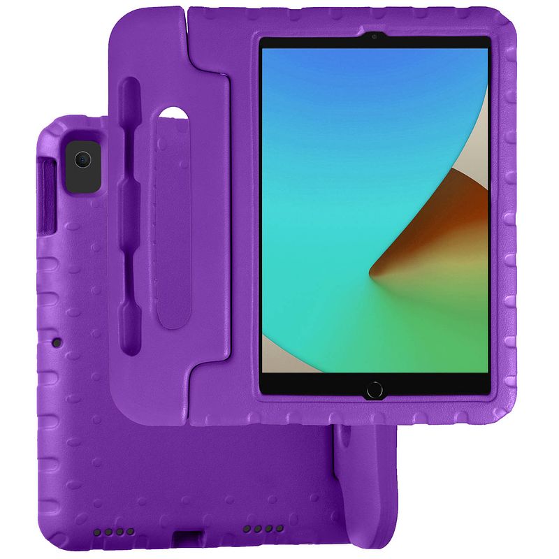 Foto van Basey ipad 10.2 2020 hoesje kinder hoes shockproof cover - kindvriendelijke ipad 10.2 2020 hoes kids case - paars