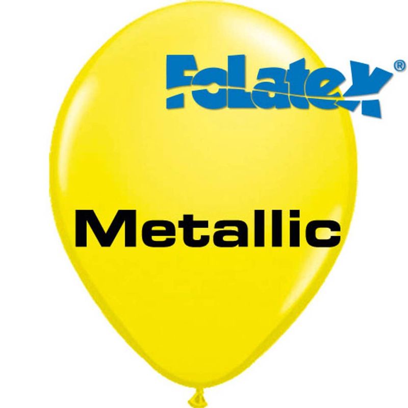 Foto van Metallic ballonnen - 30 cm - 100 stuks - geel