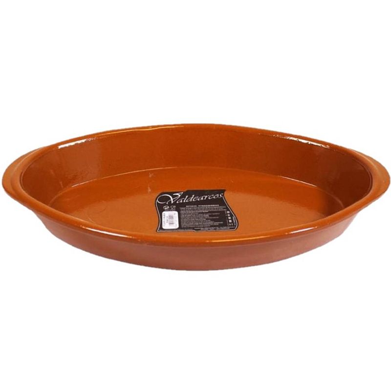 Foto van Tapas ovenschaal/serveerschaal ovaal terracotta fontein 5 liter - snack en tapasschalen