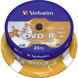 Foto van Verbatim 43538 dvd-r disc 4.7 gb 25 stuk(s) spindel bedrukbaar