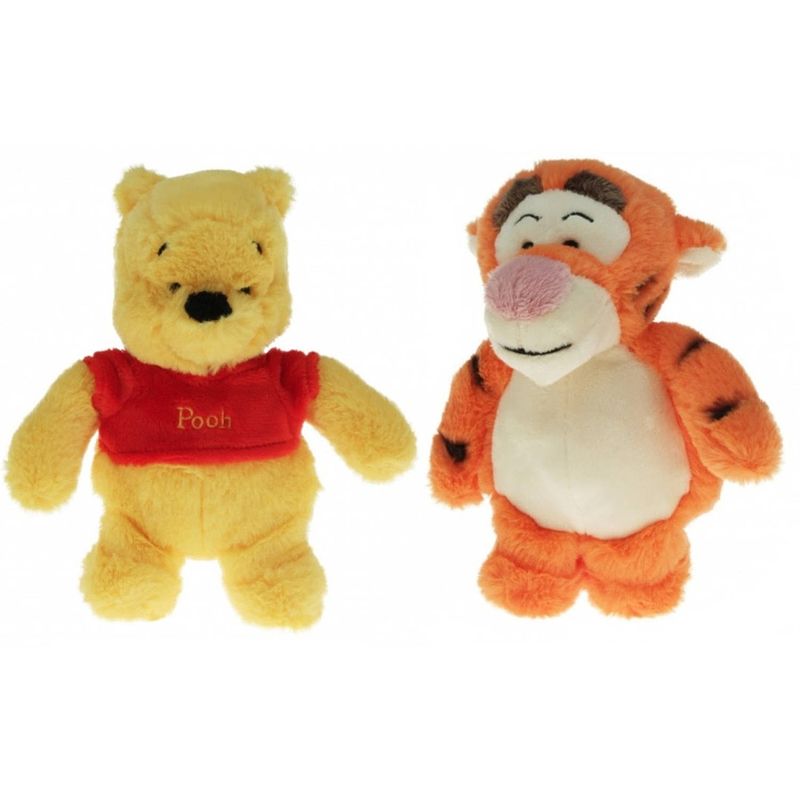 Foto van Disney speelgoed knuffels set van winnie de pooh en tijgetje 18 cm - knuffeldier