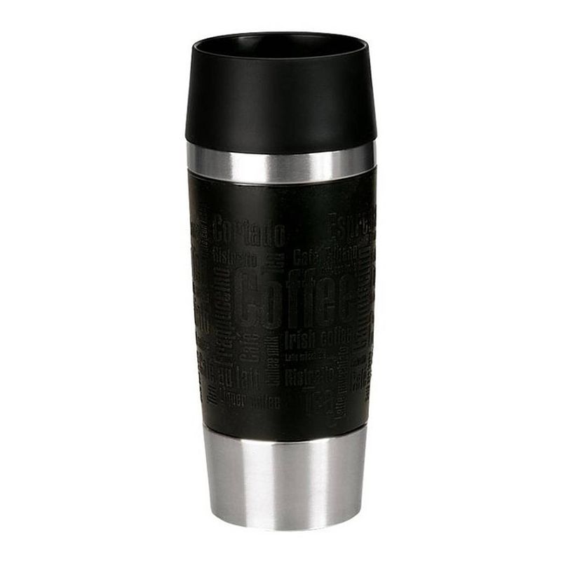 Foto van Emsa travel mug isoleerbeker 0,36l rvs/zwart siliconen band