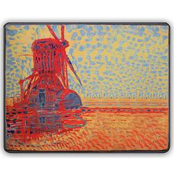 Foto van Dunne fleecedeken - plaid - kunst - 150 x 120 cm - molen bij zonlicht van piet mondriaan