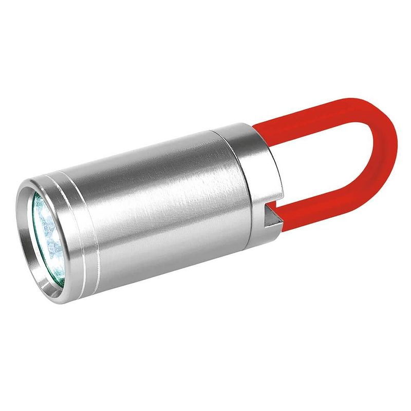 Foto van Moses zaklamp twist & shine 7,9 cm zilver/rood