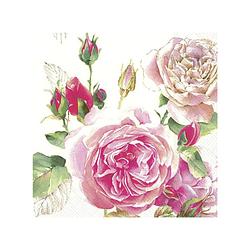 Foto van 40x gekleurde 3-laags servetten rozen 33 x 33 cm - feestservetten