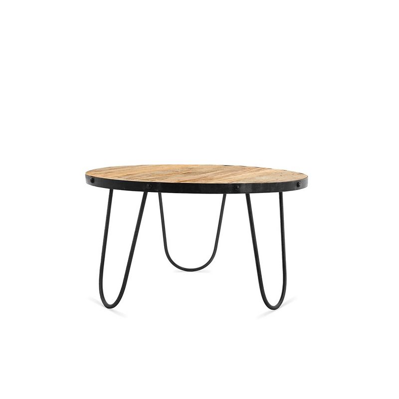 Foto van Benoa teagues wood & iron coffee table rough mango 80x45 cm