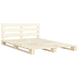 Foto van The living store pallet bedframe - massief grenenhout - 140 x 200 cm - naturel