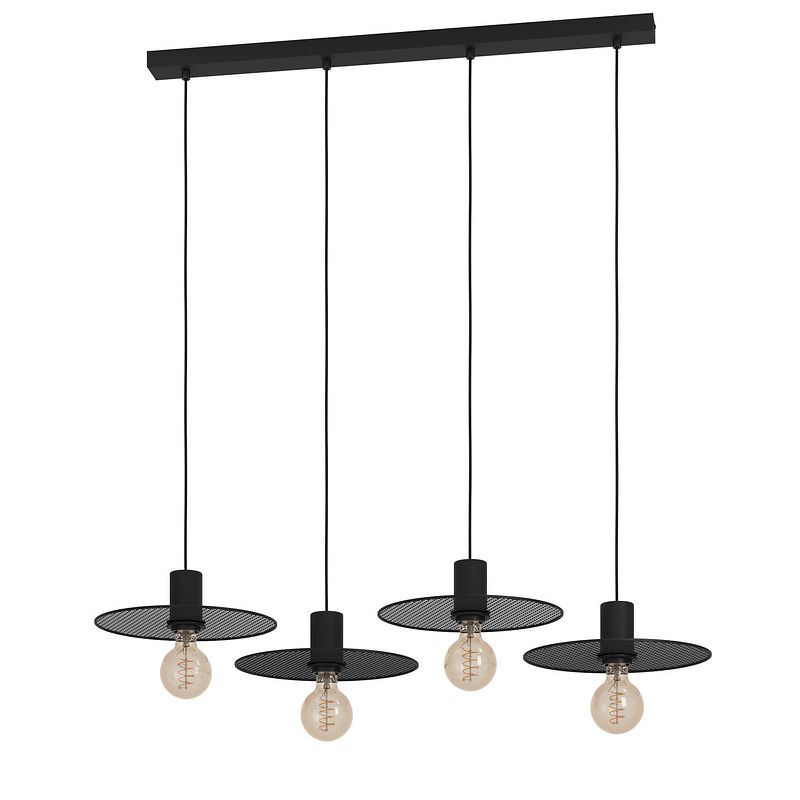 Foto van Eglo ikeston hanglamp - e27 - 98 cm - zwart - staal