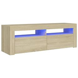 Foto van The living store tv-meubel sonoma eiken - 120x35x40 cm - rgb led-verlichting