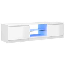 Foto van Infiori tv-meubel met led-verlichting 140x40x35,5 cm hoogglans wit