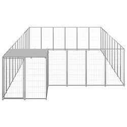 Foto van The living store hondenkennel - grote stalen kennel - 660 x 330 x 110 cm - waterbestendig dak