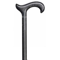 Foto van Gastrock verstelbare wandelstok - zwart - carbon - derby handvat - lengte 79 - 96 cm