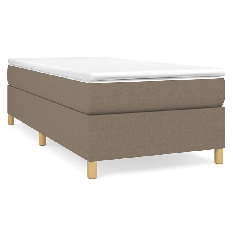 Foto van The living store boxspringframe - taupe - 203 x 80 x 35 cm - stof - multiplex - geschikt voor 80 x 200 cm matras