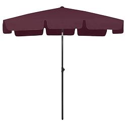 Foto van The living store strandparasol - bordeauxrood - 200x125 cm - uv-bestendig - polyester