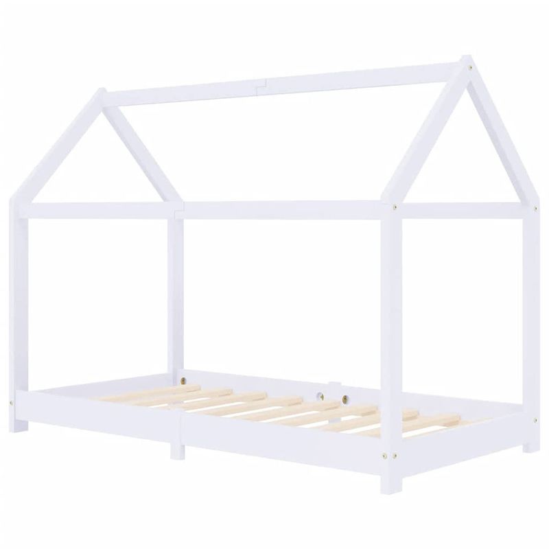 Foto van Vidaxl kinderbedframe massief grenenhout wit 80x160 cm