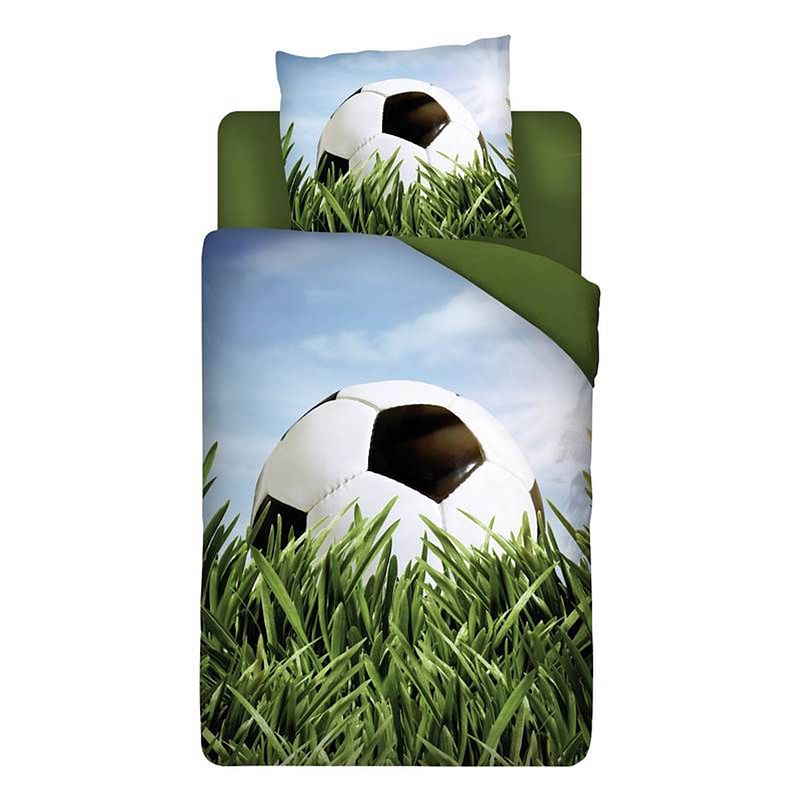 Foto van Snoozing voetbal dekbedovertrek - katoen - 1-persoons (140x200/220 cm + 1 sloop) - multi