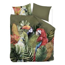 Foto van Snoozing macaw - flanel - dekbedovertrek - lits-jumeaux - 240x200/220 cm - multi kleur