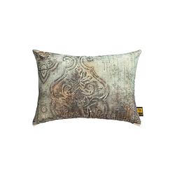 Foto van Ptmd sherdi blue cotton velvet cushion antique print l