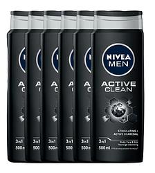 Foto van Nivea men active clean shower gel voordeelverpakking