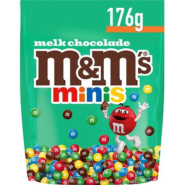 Foto van M&m'ss minis melk chocolade choco snoepjes 176g aanbieding bij jumbo | 2 voor 4.50