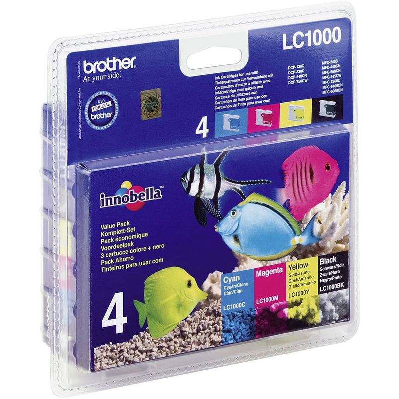 Foto van Brother lc-1000 multipack zwart en kleur cartridge