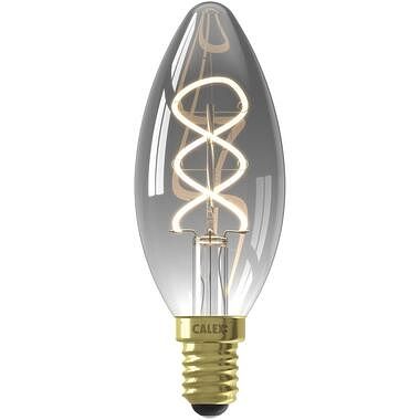 Foto van Led filament kaarslamp dimbaar - titanium - e14 - 4w - 136 lm - leen bakker