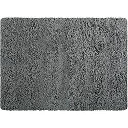Foto van Msv badkamerkleedje/badmat tapijt - voor de vloer - grijs - 50 x 70 cm - langharig - badmatjes