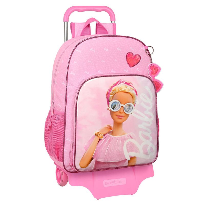 Foto van Schoolrugzak met wielen barbie girl roze (33 x 42 x 14 cm)