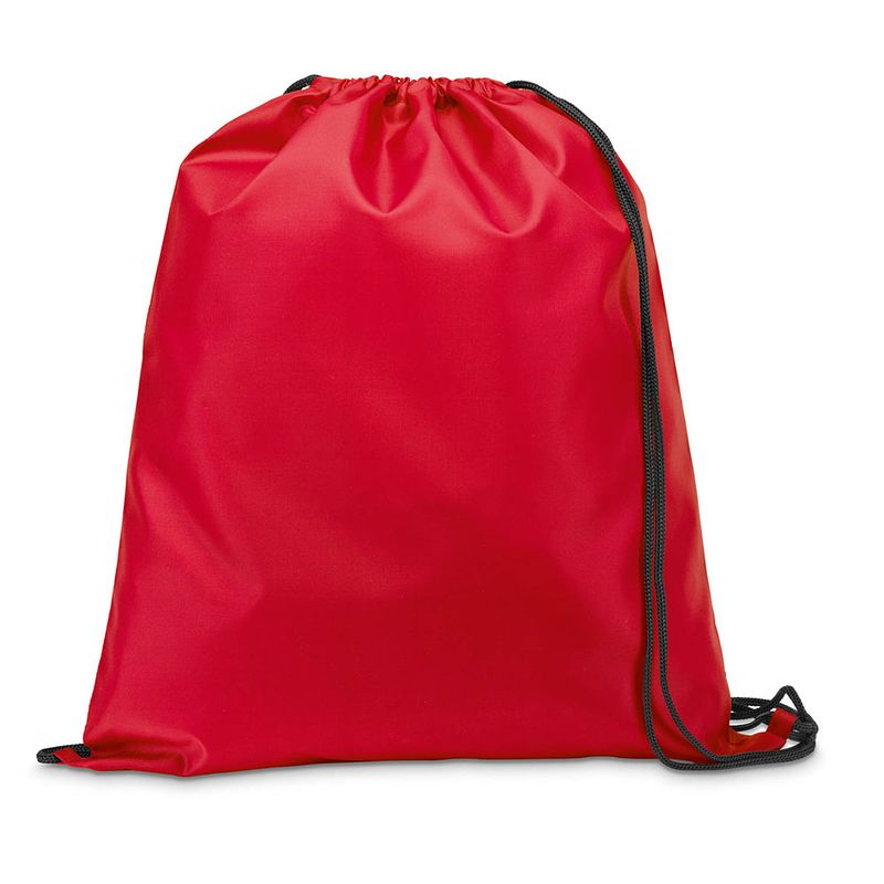 Foto van Gymtas/lunchtas/zwemtas met rijgkoord - voor kinderen - rood - 35 x 41 cm - rugzak