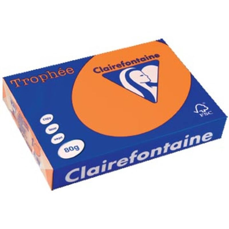 Foto van Clairefontaine trophée pastel a4 oranje, 80 g, 500 vel