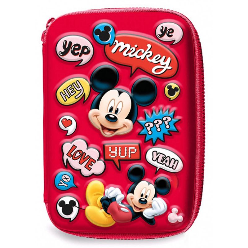Foto van Disney etui mickey mouse junior 14 x 21 cm polyester/eva rood
