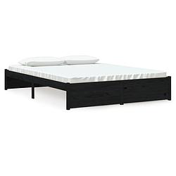 Foto van Vidaxl bedframe massief hout zwart 160x200 cm