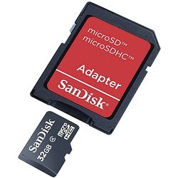 Foto van Sandisk sdsdqb-032g-b35 microsdhc-kaart 32 gb class 4 incl. sd-adapter