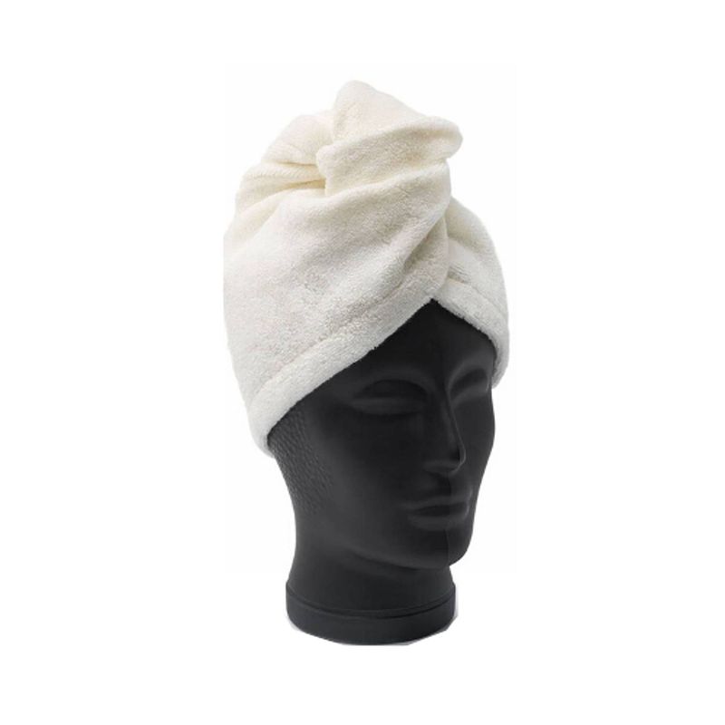 Foto van A.i&e haarhanddoek - microvezel - wit - handdoek - wikkel - hoofdhanddoek - zacht - absorberend