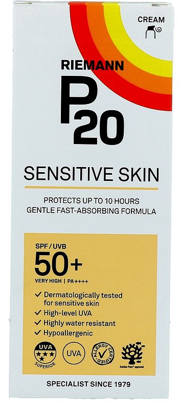 Foto van P20 zonnebrand sensitive face spf50+