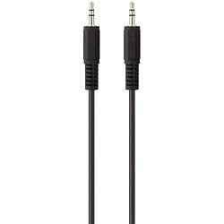 Foto van Belkin f3y111bf1m-p jackplug audio aansluitkabel [1x jackplug male 3,5 mm - 1x jackplug male 3,5 mm] 1.00 m zwart vergulde steekcontacten