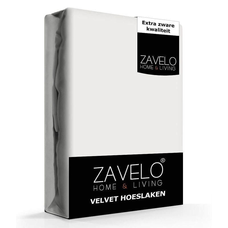 Foto van Zavelo flanel velvet hoeslaken creme -lits-jumeaux (160x200 cm)