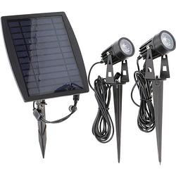 Foto van Proventa longlife solar led tuinspots inclusief zonnepaneel - 2 x led grondspot + zonnepaneel