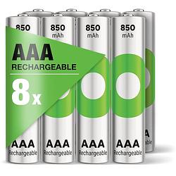 Foto van Gp recyko 850 mah aaa 1.2 v c2 oplaadbare batterijen (8 stuks)